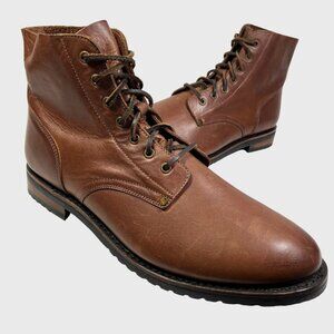 Frye Barrett Leather Lace Up Ankle Boots Size 13 Brown EUC